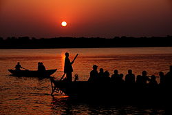 ganges image at sunset